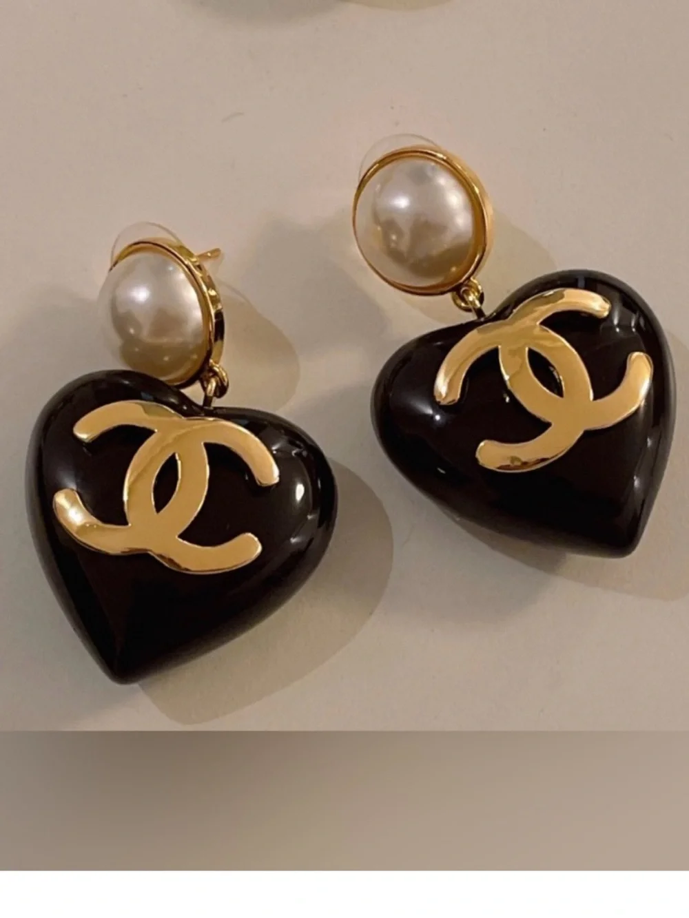 CHANEL Preowned 1990-2000 CC Heart Earrings
